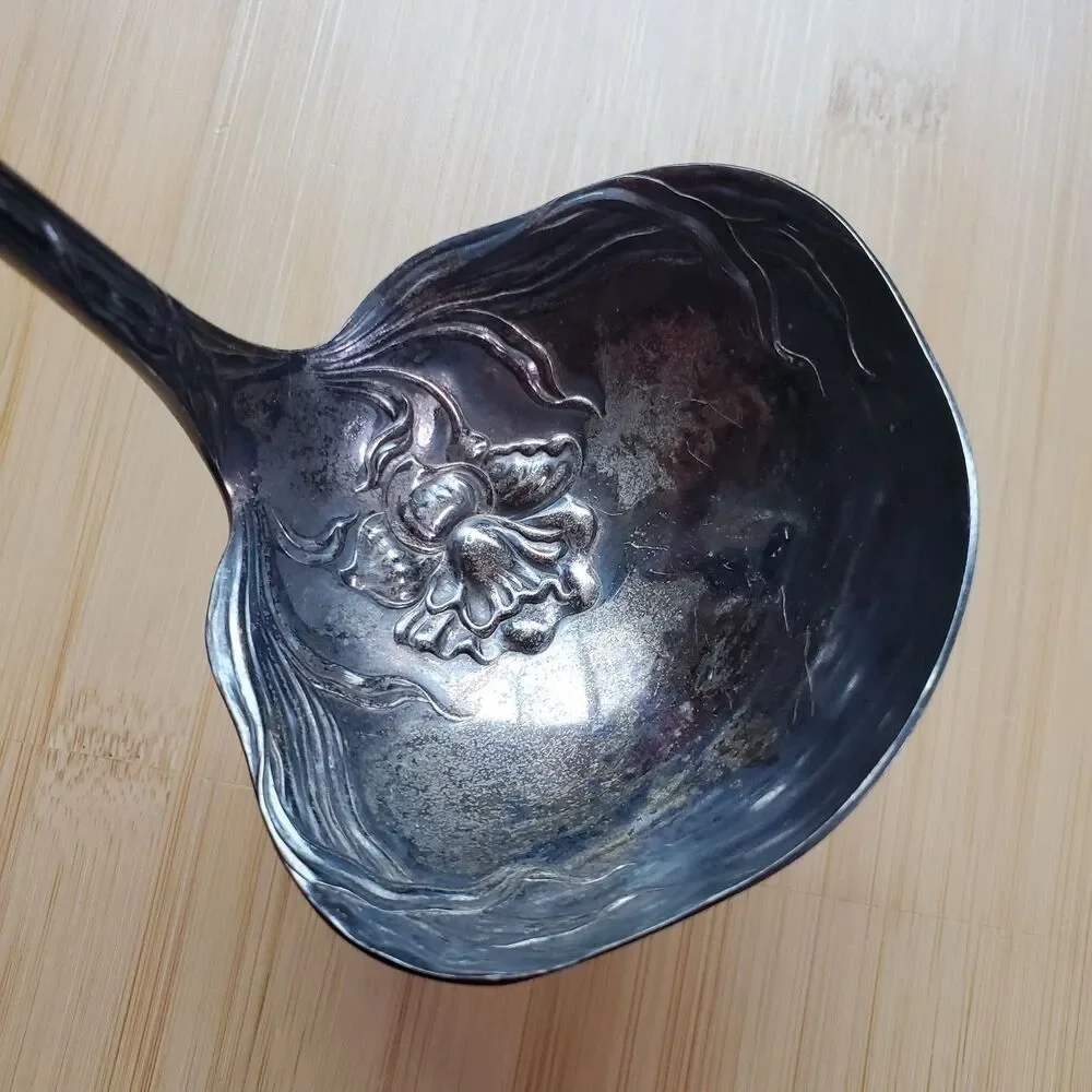 vintage Rogers & Bro A1 engraved handle ladle serving spoon silver plated